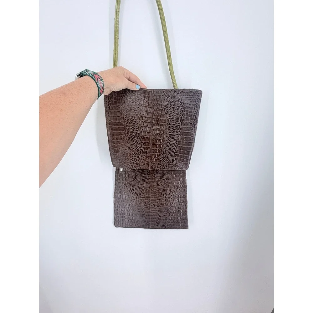 Cleo & Patek Paris Leopard Calf Hair Ostrich Leather Crossbody Bag Western Boho